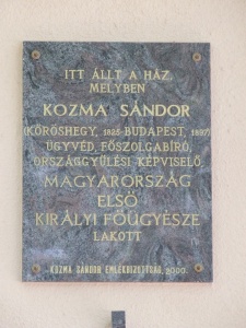 Kozma Sándor emléktáblája Kaposváron